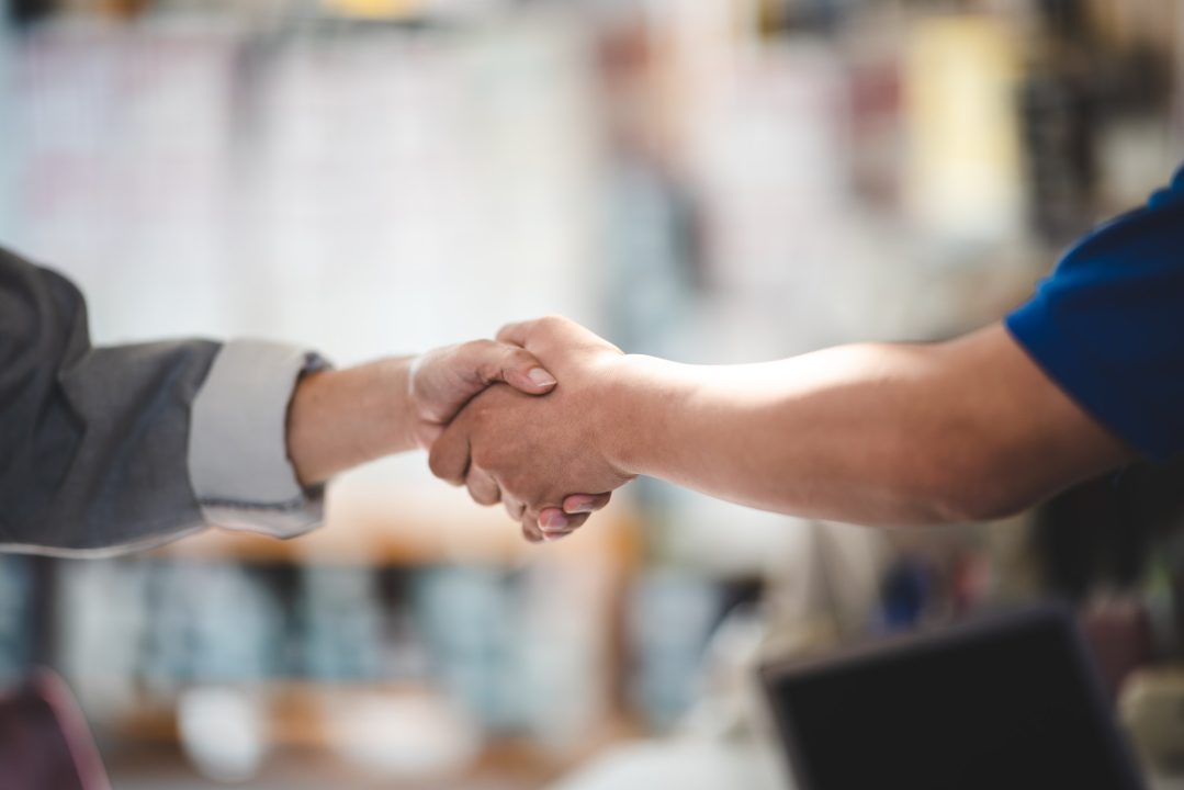 garage business service, client customer person make a payment with credit card or money to buy