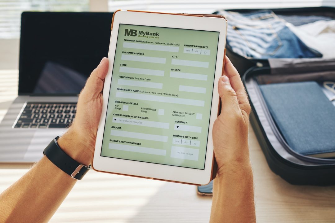 Online bank in touchpad