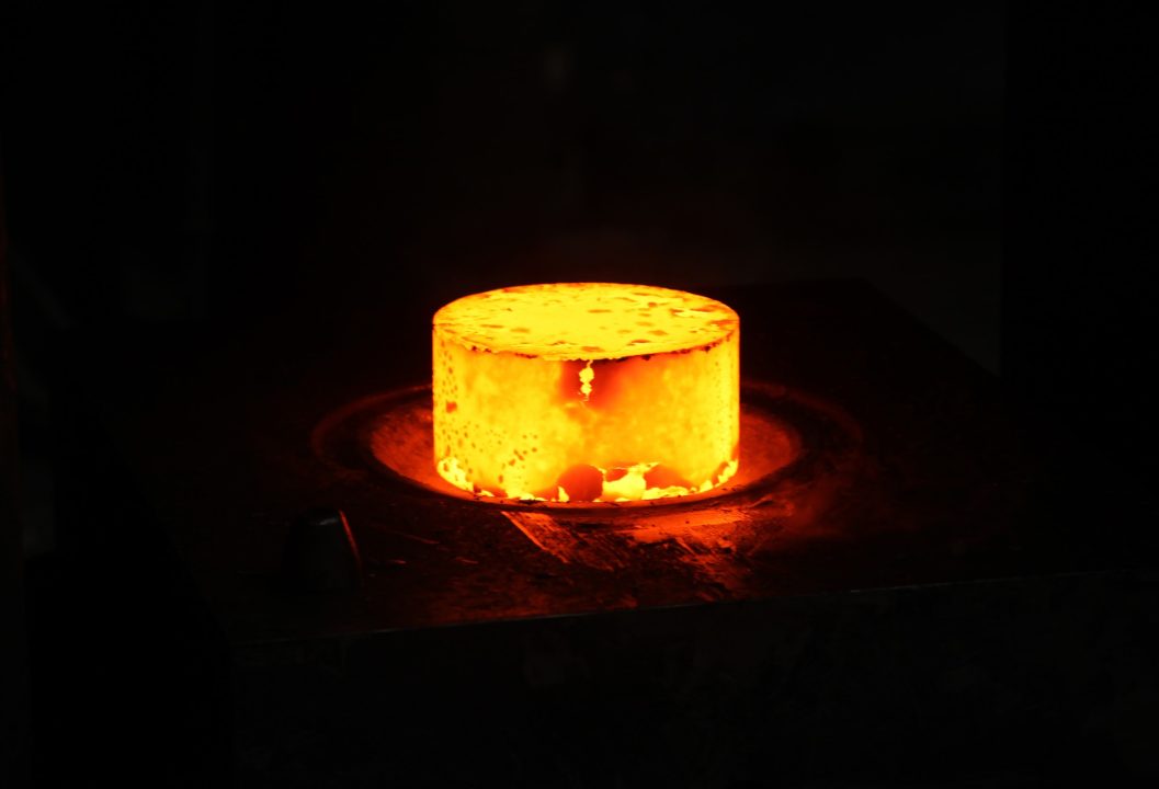 hot iron in casting factory